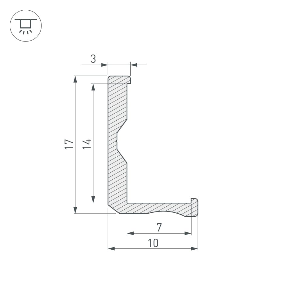Arlight Профиль ALM-BASE-H10-2000 ANOD (Алюминий) 026690 — миниатюра 2