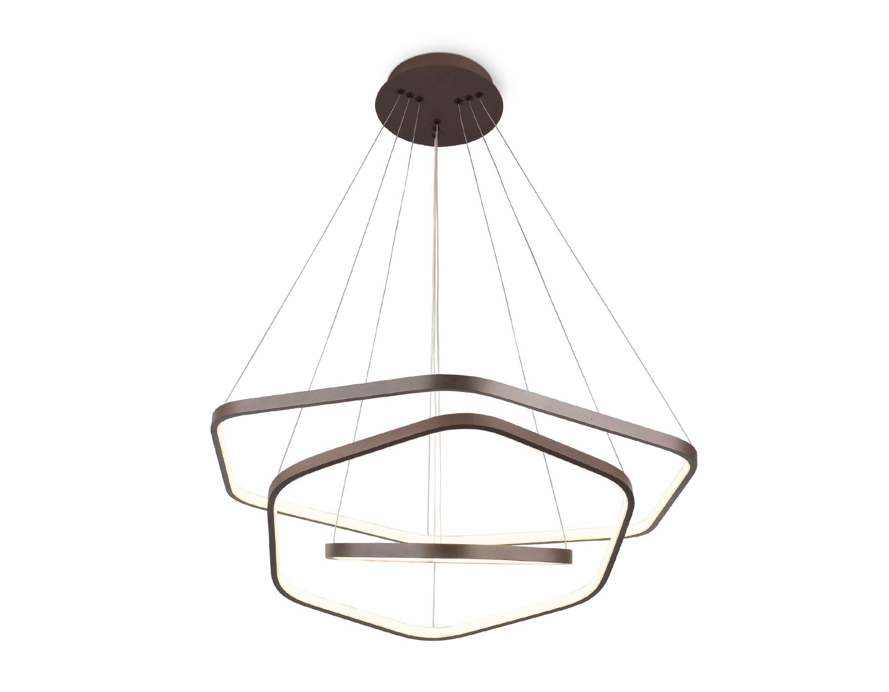 Ambrella Подвесной светодиодный светильник FL366/3 CF кофе 84W 4200K D400/600/800*1200 (без ПДУ) — миниатюра 4