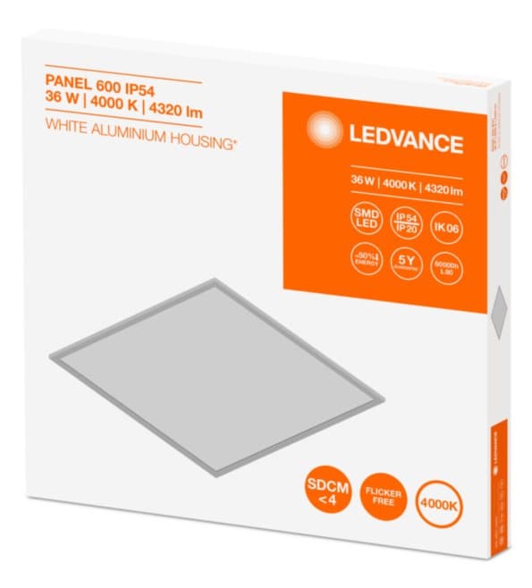 Ledvance Панель светодиодная ДВО-36Вт 600х600 4000K 4320Лм IP54 опал белый 4058075149502