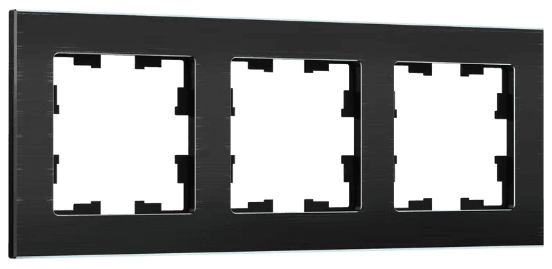 IEK BRITE DECOR Черный металл Рамка 3-м РУ-3-1-БрЧ