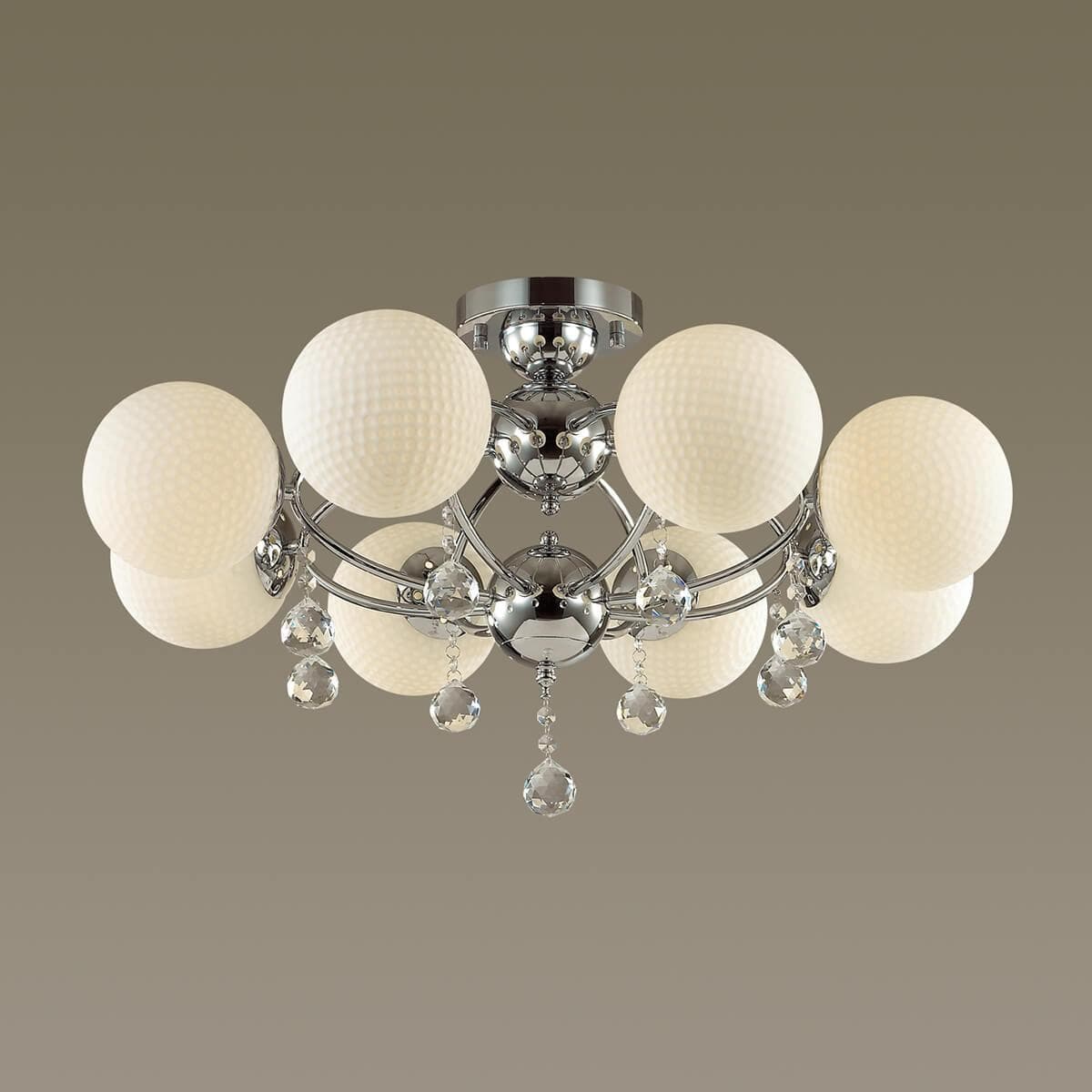 Odeon Light 3953/8C ODL18 141 хром/белый/хрусталь Люстра потолочная IP20 E27 8*60W 220V JOLLY — миниатюра 2