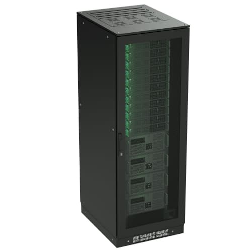DKC Напольный 19" IT-корпус ДКС серии CQE 47U 600х2200х1200, двери перфорированная+перфорированная, панели для крыши, кабельный ввод,RAL9005 — миниатюра 1
