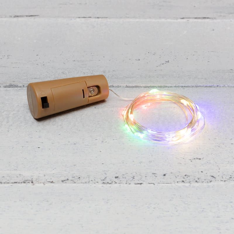 NEON-NIGHT Гирлянда «Роса» с пробкой 2 м, 20 LED, цвет свечения мультиколор, 3хLR44 в комплекте 302-029