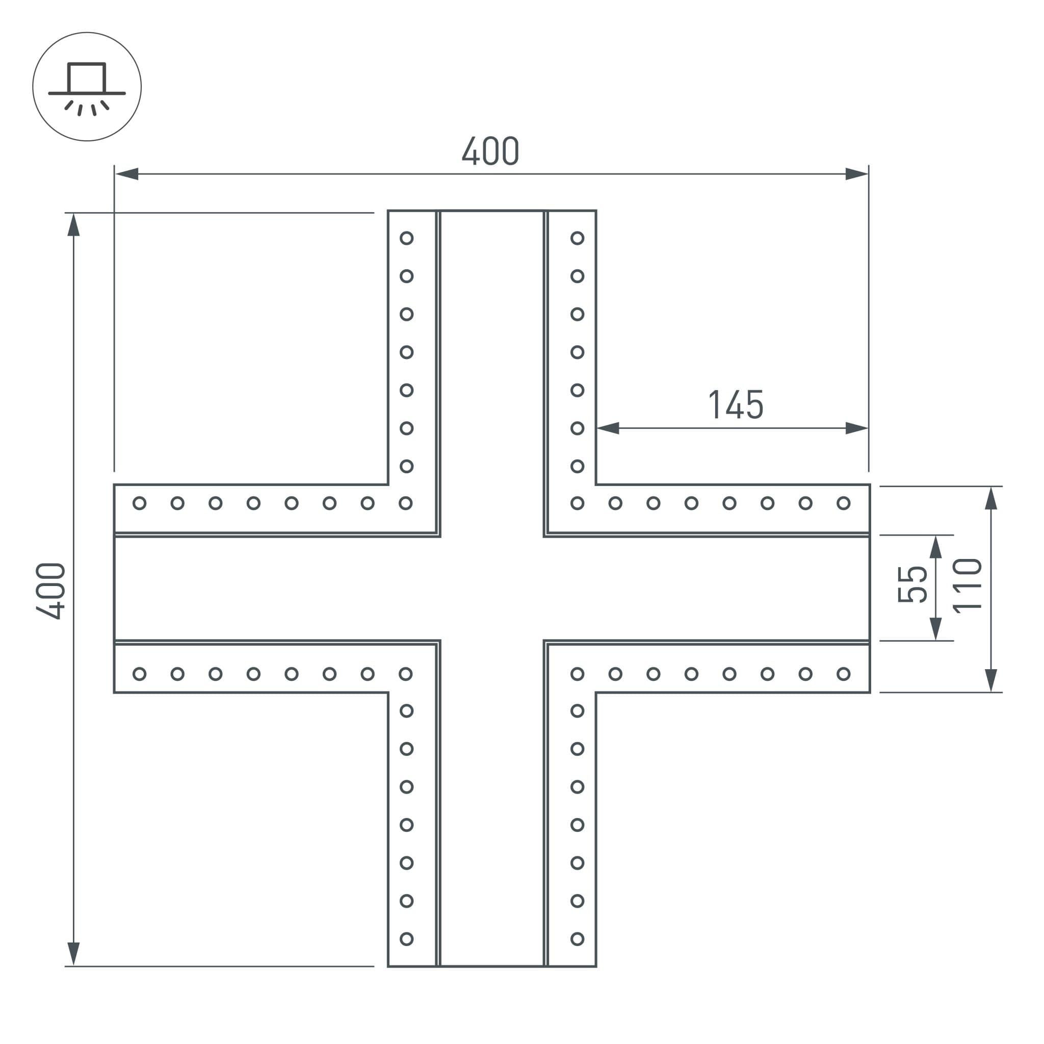 Arlight Крестовина SL-LINIA55-FANTOM (Металл) 030134 — миниатюра 3