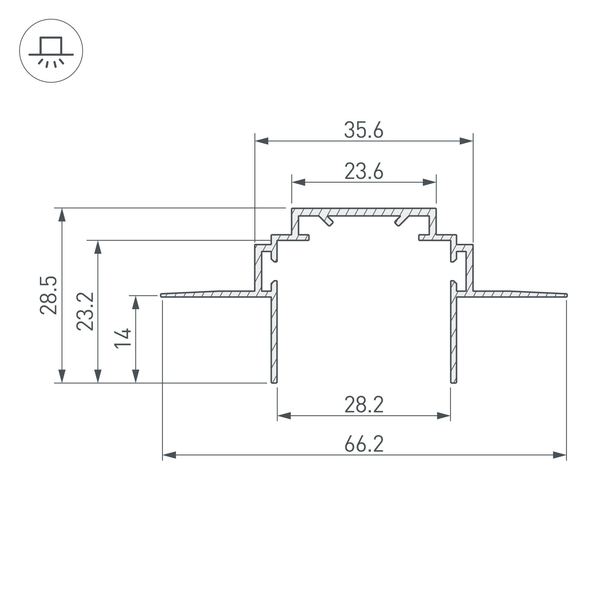 Arlight Профиль-держатель TEK-PLS-ZM-2000 (Алюминий) 026459 — миниатюра 2