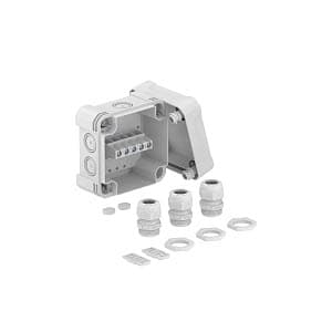OBO Bettermann Распределительная коробка X04, IP 67, 114х114х78 мм, с клеммой и 3-я кабельными вводами V-TEC 2005224 — миниатюра 2