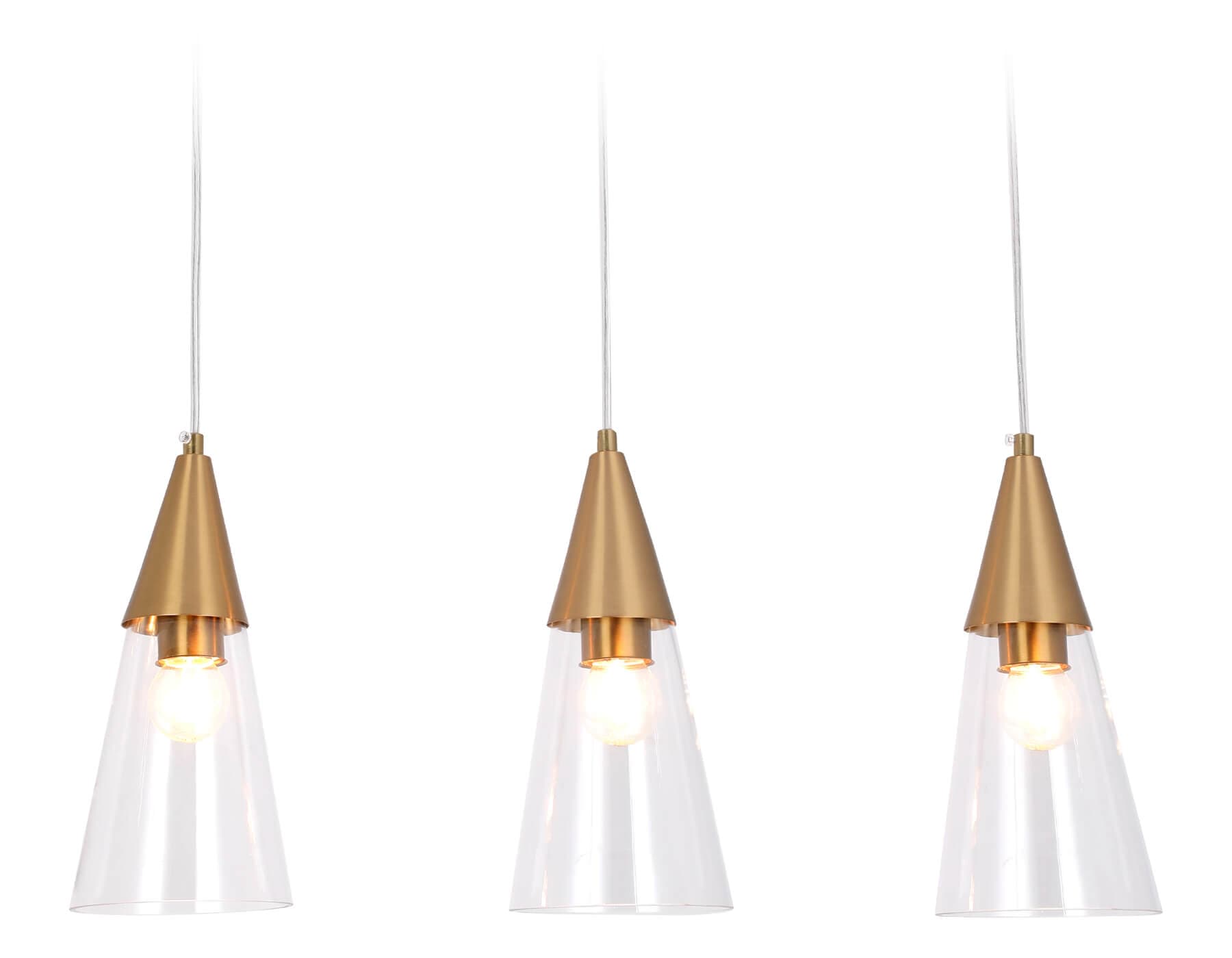 Ambrella Подвесной светильник TR3669/3 BS/CL латунь/прозрачный E14/3 max 40W 590*120*850
