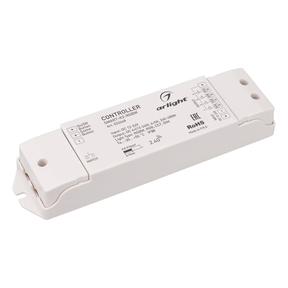 Arlight Контроллер SMART-K2-RGBW (12-24V, 4x5A, 2.4G) (IP20 Пластик, 5 лет) 022668 — миниатюра 1