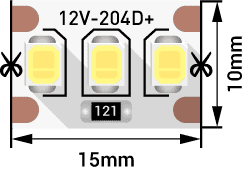 SWG Лента светодиодная стандарт 2835, 204 LED/м, 22 Вт/м, 12В , IP20, Цвет: Нейтральный белый SWG2204-12-22-NW