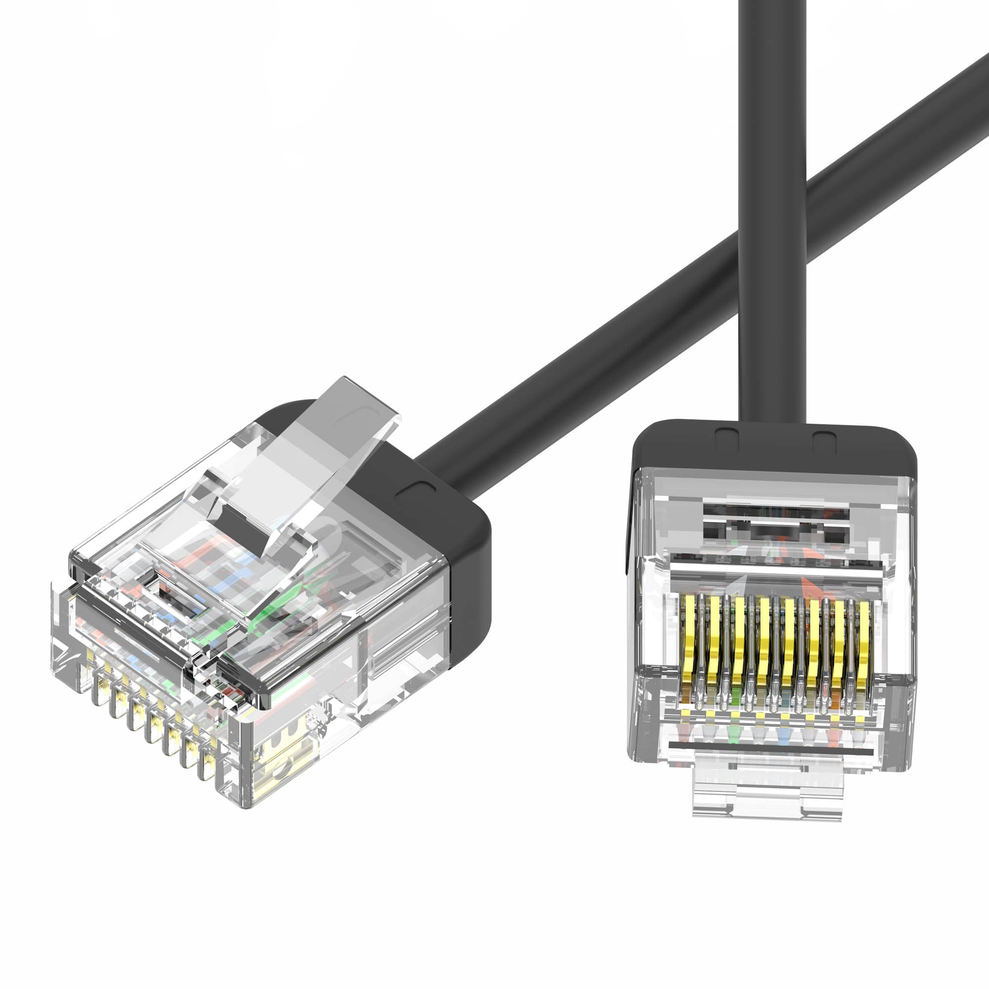 DKC Патч-корд неэкранированный Ultra SLIM CAT6 U/UTP 4х2, 32 AWG, LSZH, чёрный, 1м