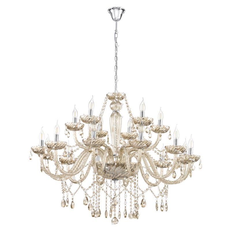Eglo Люстра BASILANO, 18х40W (Е14), ?1000, H1500, стекло/коньяк 39095