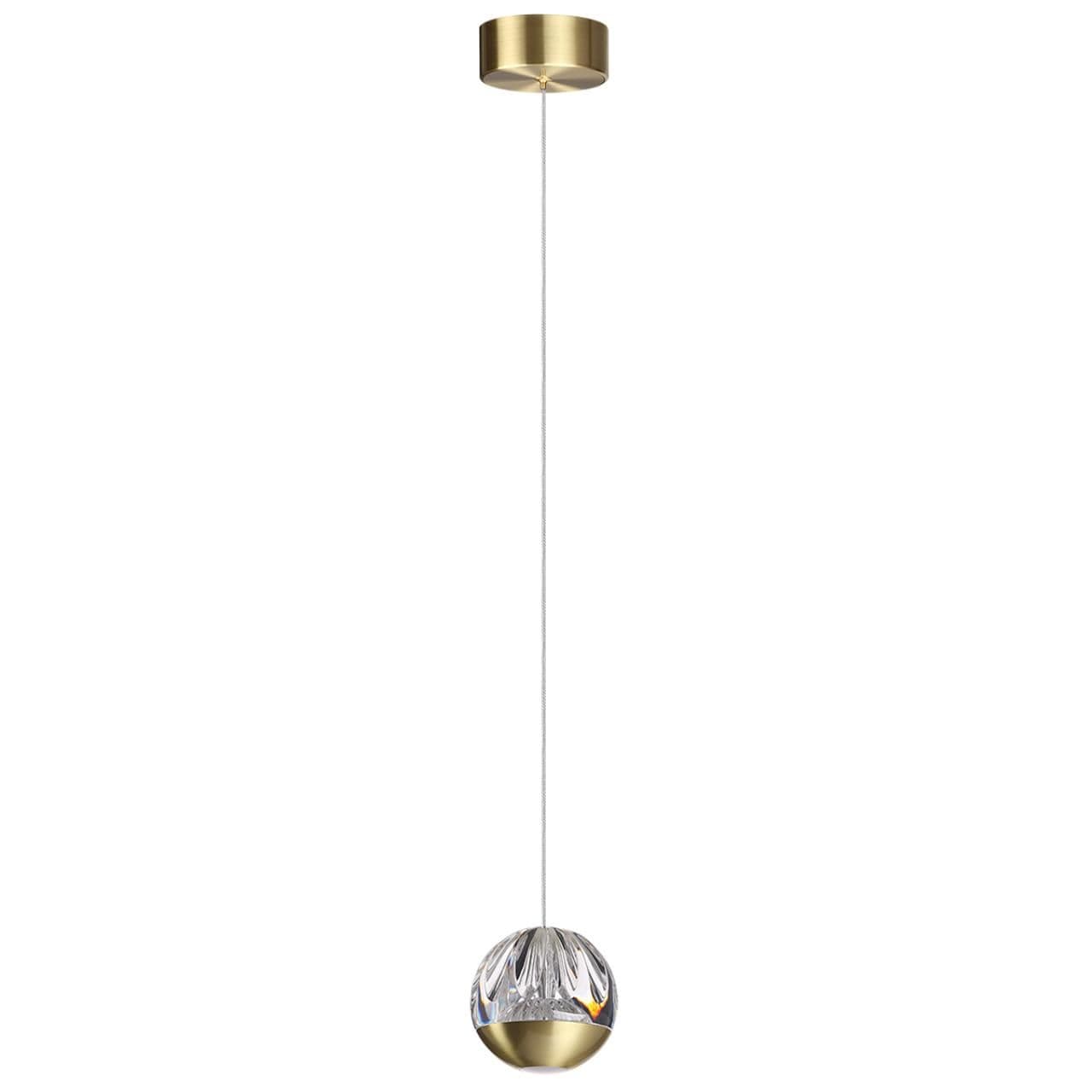 Odeon Light 5101/5L L-VISION ODL25 под латунь/прозрачный/акрил Подвес LED 5W 4000K 300Лм SONO