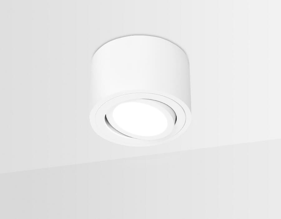 Ambrella Накладной точечный светильник с врезным отверстием TN222 WH/S белый/песок GU5.3 D80*50 — миниатюра 2