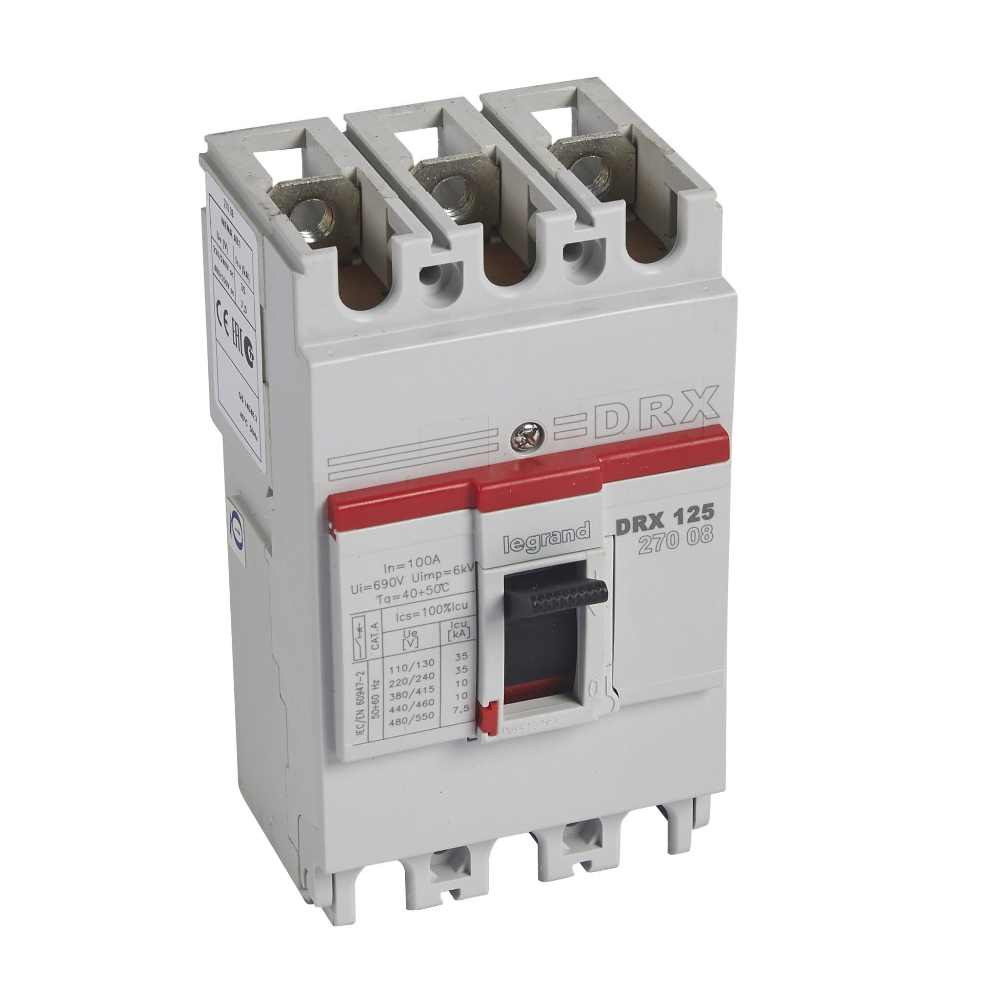 Legrand Выключатель автоматический силовой DRX125 MT 100A 3P 10KA 027008