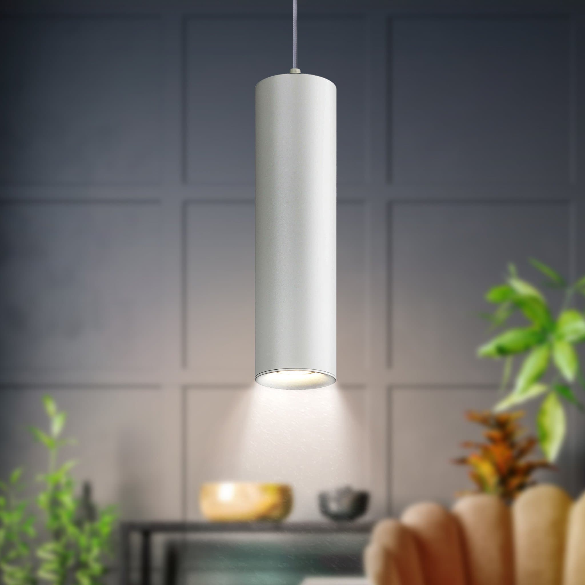 ЭРА PL1 GU10 WH 300 Подсветка подвесной, GU10, D80*300мм, белый