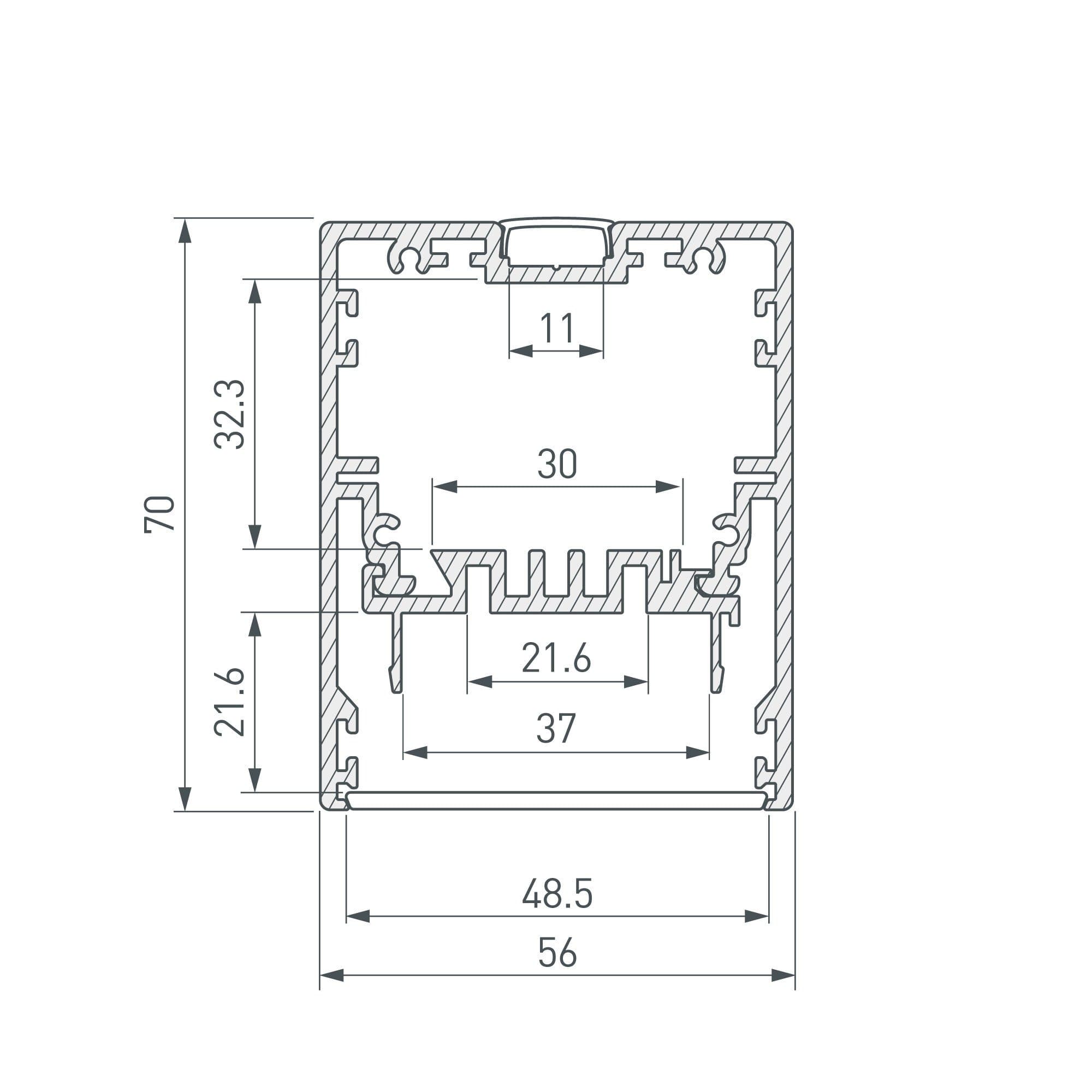 Arlight Профиль KLUS-POWER-W50-2000 ANOD (Алюминий) 030303 — миниатюра 3