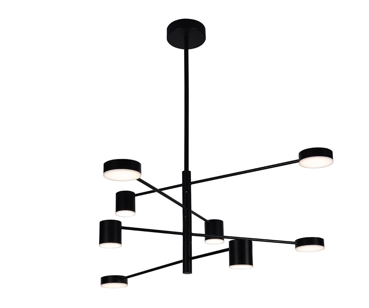 Kink Light 07650-8D,19(3000K) Люстра диммируемая Мекли черный d100 h90 Led 4*12w+4*16w (3000K)