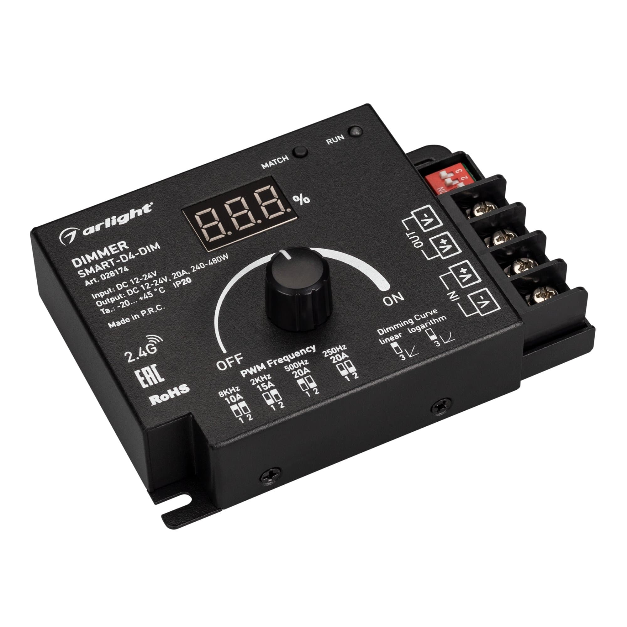 Arlight Диммер SMART-D4-DIM (12-24V, 1x20A. 2.4G) (IP20 Металл, 5 лет) 028174 — миниатюра 1