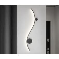Kink Light 08410-80R,19(3000K) Бра Фальте черный (правое) w20 h80 Led 15W (3000K)