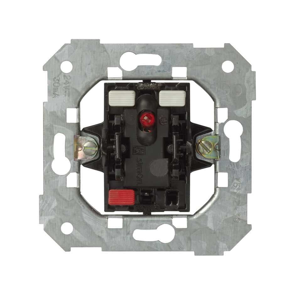 Simon S75 Кнопочный выключатель с подсветкой 10A 24В~ 75552-39 — миниатюра 1