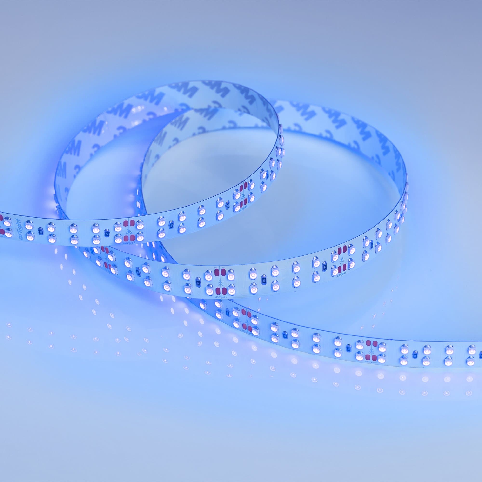 Arlight Светодиодная лента RT 2-5000 24V Blue 2x2 (3528, 1200 LED, LUX) (19.2 Вт/м, IP20) 008769 — миниатюра 2