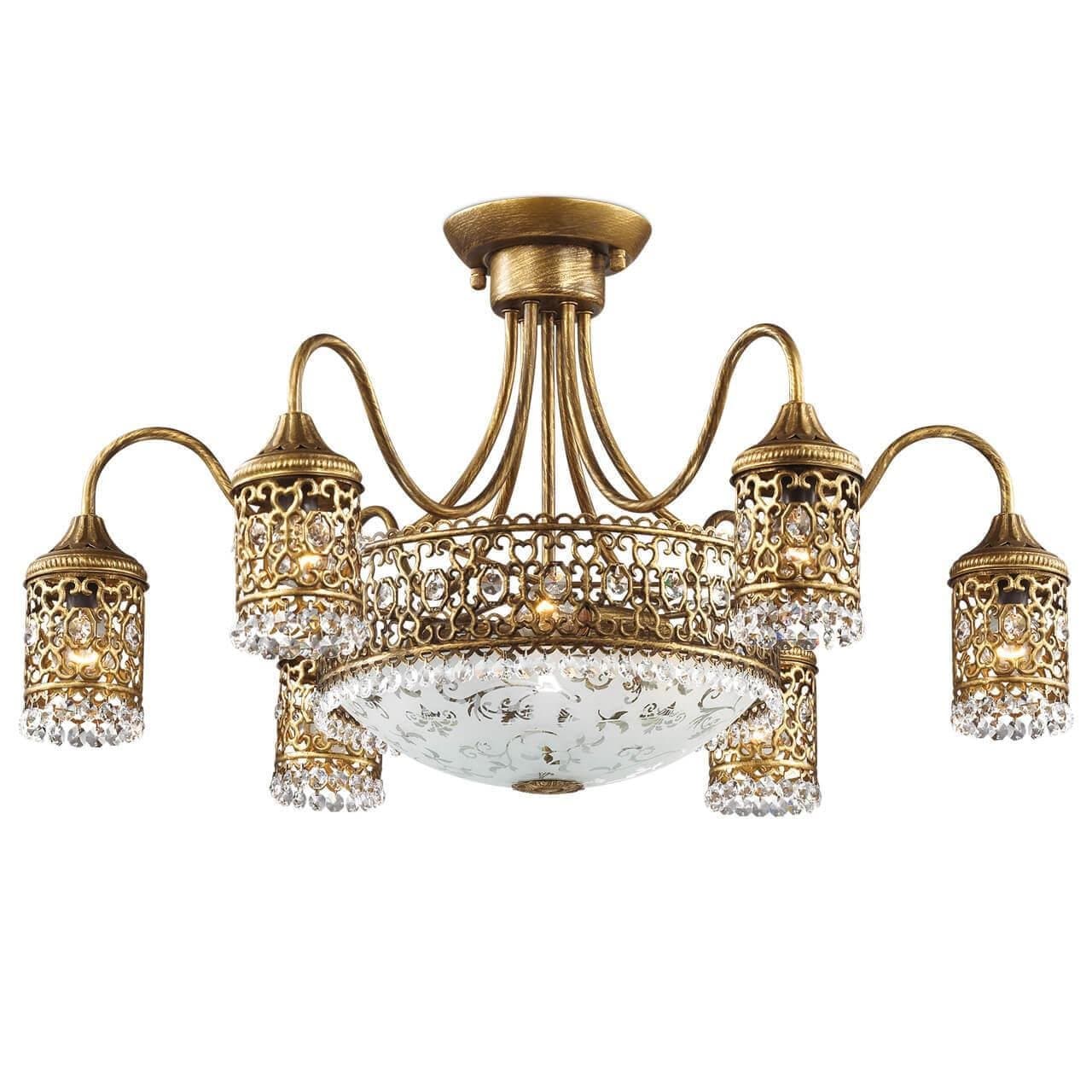 Odeon Light 2641/9C ODL14 238 "под бронзу"/хрусталь Люстра потолочная  E14 9*40W 220V Salona — миниатюра 1