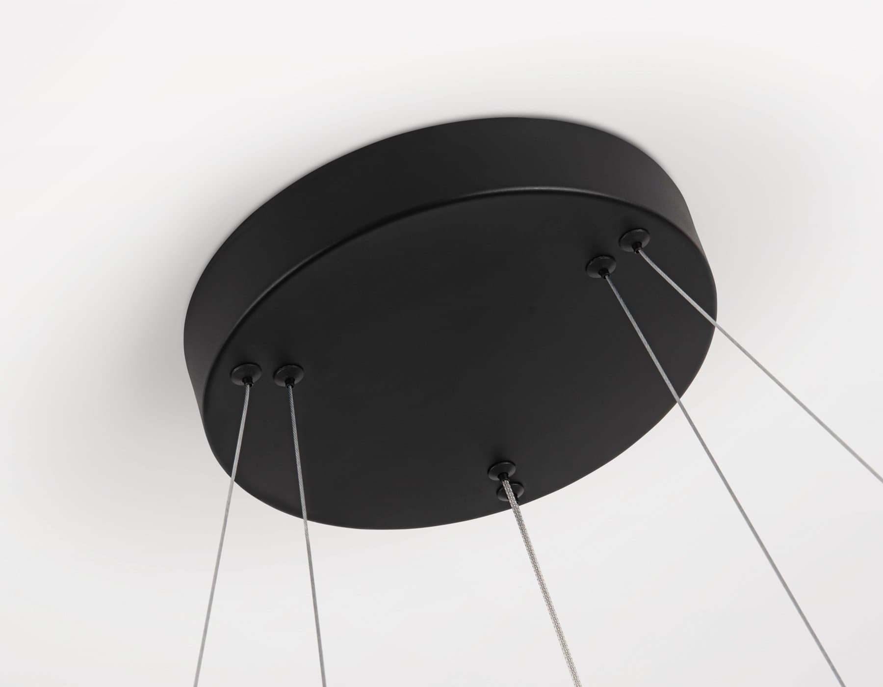 Ambrella Светильник подвесной светодиодный FL5506/2+6 BK черный 45W 3000K/4200K/6400K D600/400*1300 (без ПДУ) — миниатюра 9