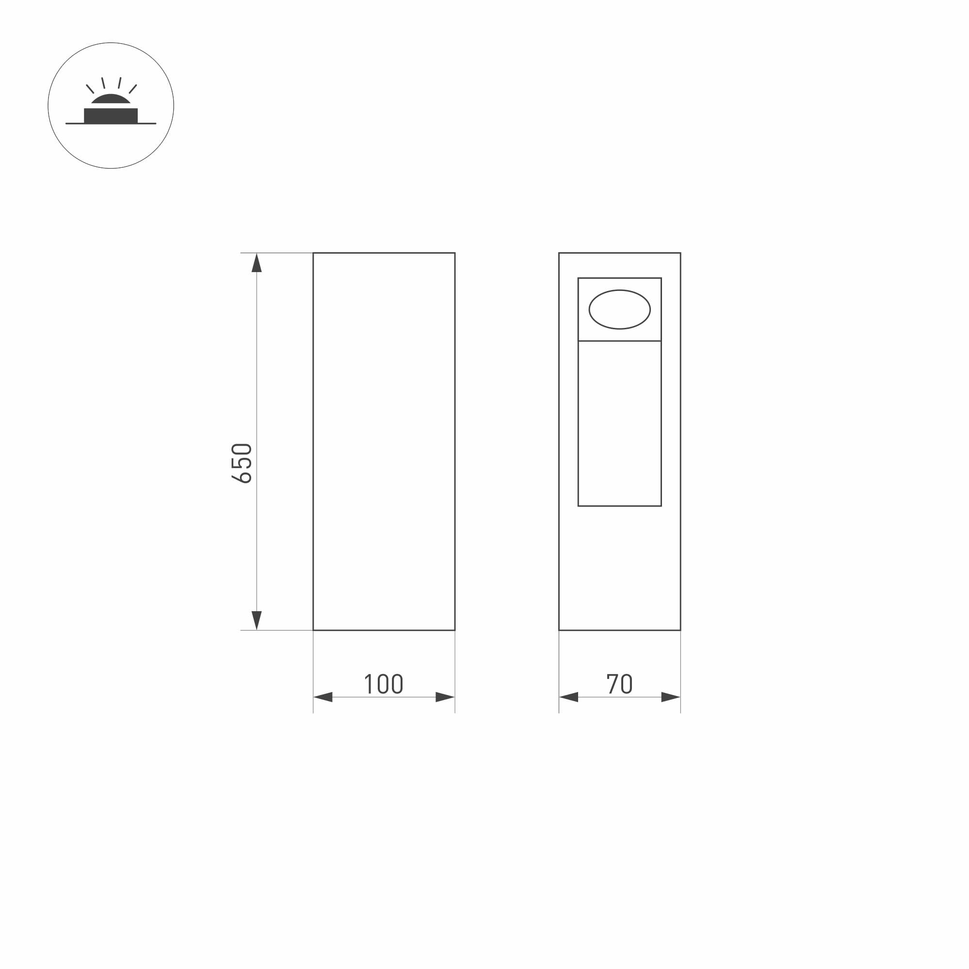 Arlight Светильник LGD-MARK-BOLL-H650-7W Warm3000 (GR, 60 deg, 230V) (IP54 Металл, 3 года) 029965 — миниатюра 2