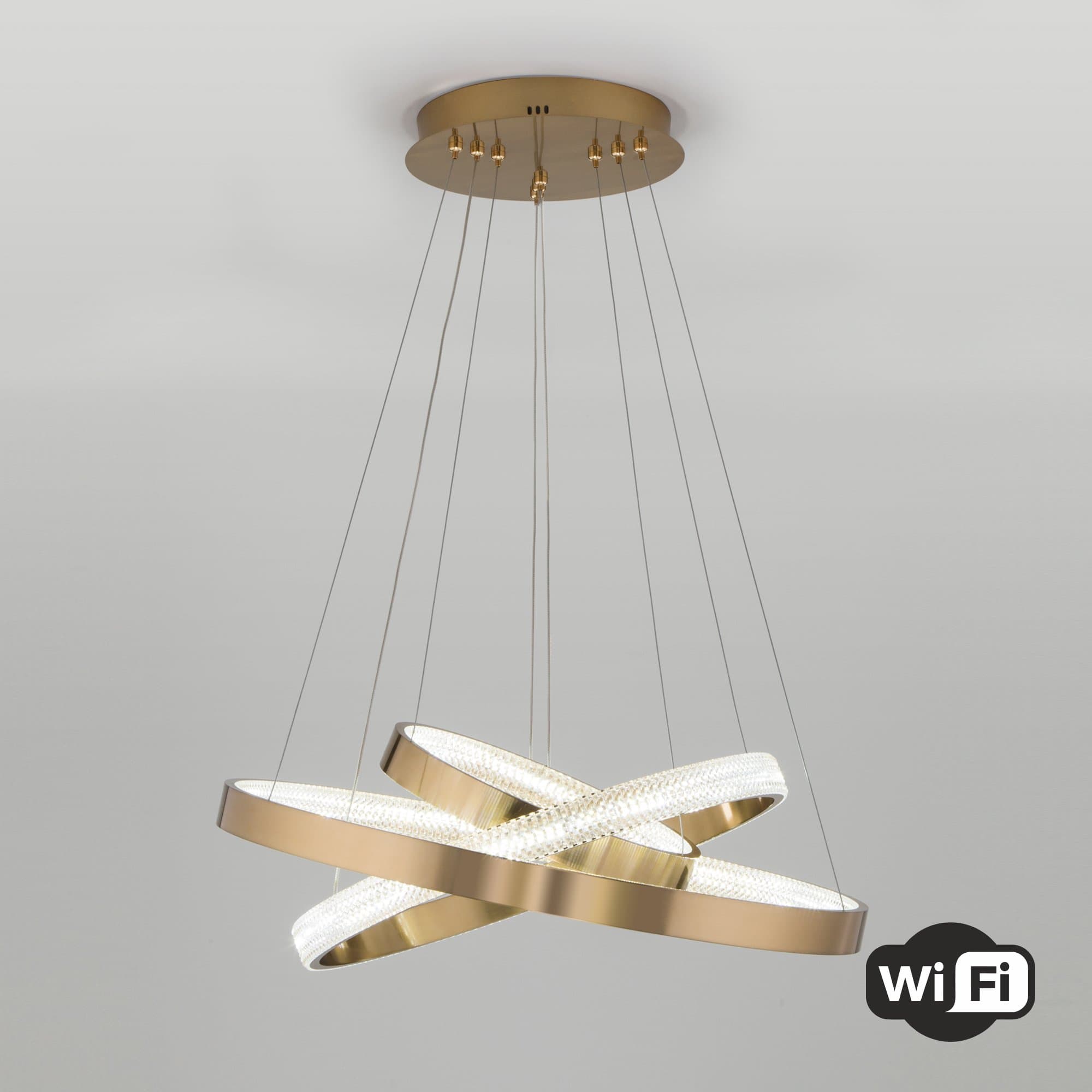 Eurosvet Светодиодная люстра с управлением по Wi-Fi 90276/3 медный Smart a048452
