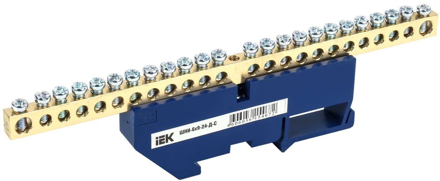 IEK Шина N ноль на DIN-изол ШНИ-6х9-24-Д-С — миниатюра 1