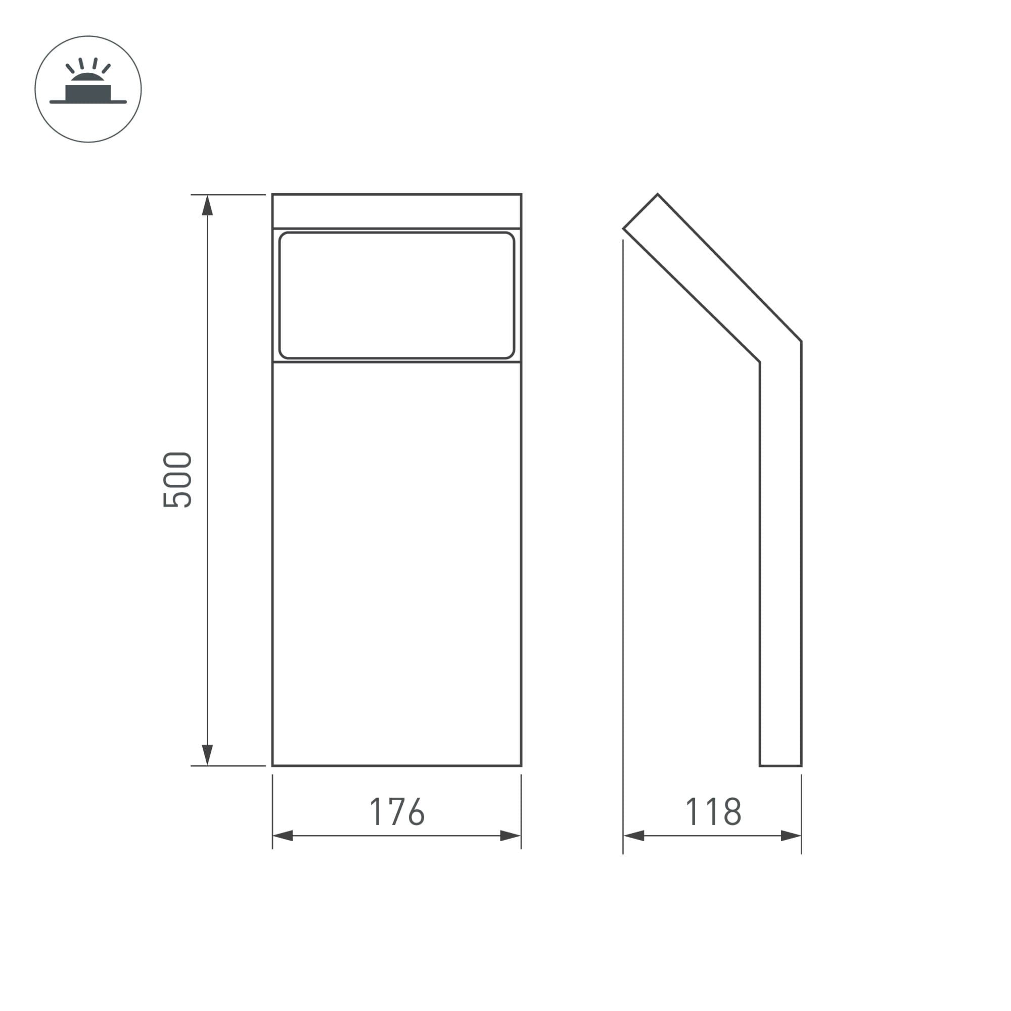 Arlight Светильник LGD-ECRAN-BOLL-H500-9W Warm3000 (GR, 108 deg, 230V) (IP65 Металл, 3 года) 029991 — миниатюра 2