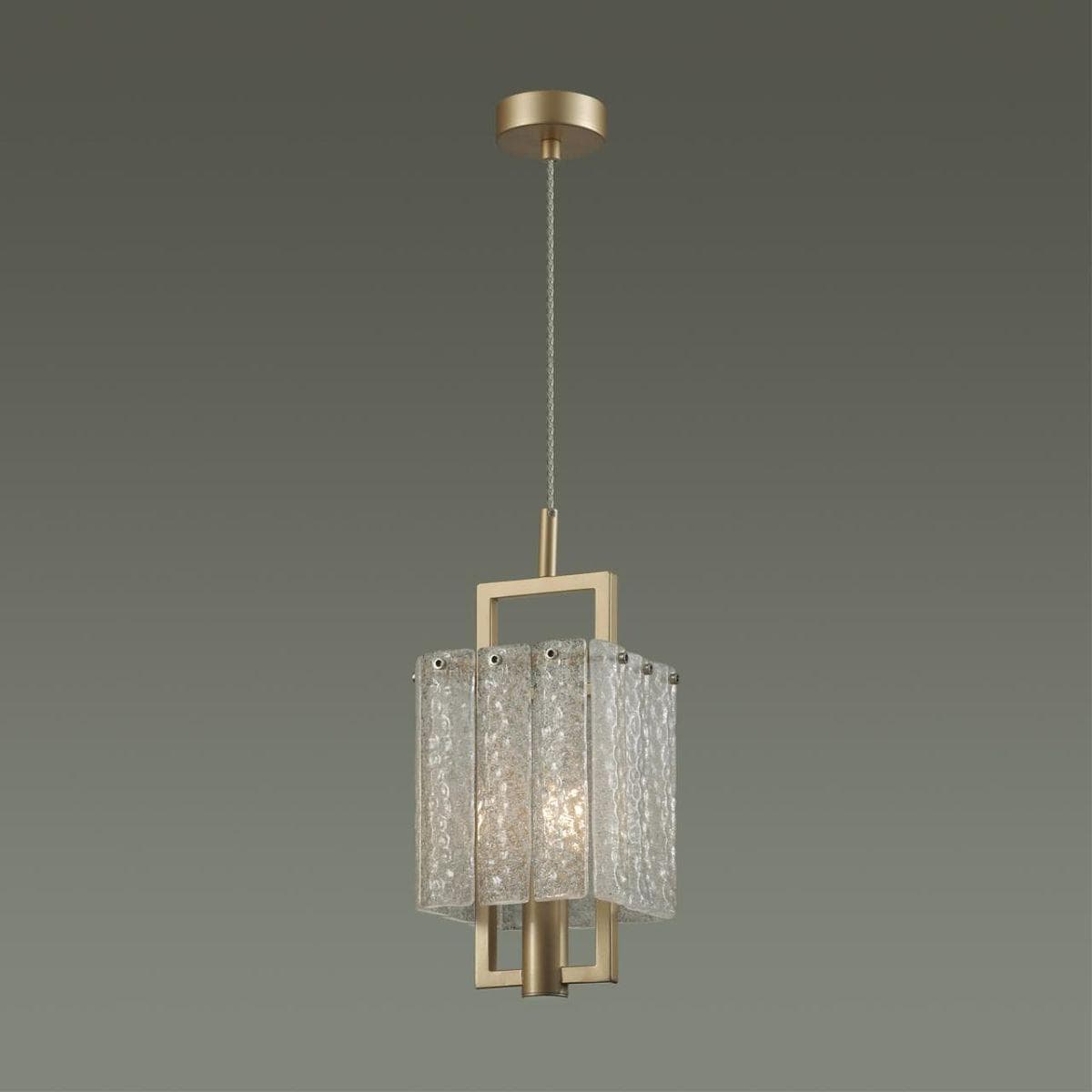 Odeon Light 4976/1 HALL ODL22 376 матов.золотой/стекло Подвес E14 1*40W EDERA — миниатюра 4