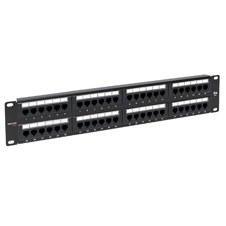 EKF TeraLINK PRO Патч-панель TeraLINK PRO 19'' Cat.5E 2U неэкранированная UTP 48 портов RJ-45 Dual IDC