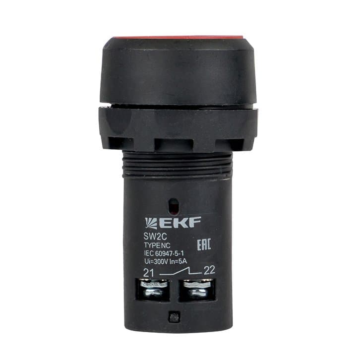 EKF PROxima Кнопка SW2C-11 с фиксацией красная NO+NC — миниатюра 3