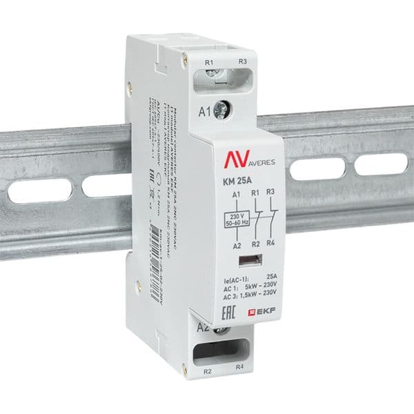 EKF Контактор модульный КМ 25А 2NC 230В АС (1 мод.) AVERES — миниатюра 2