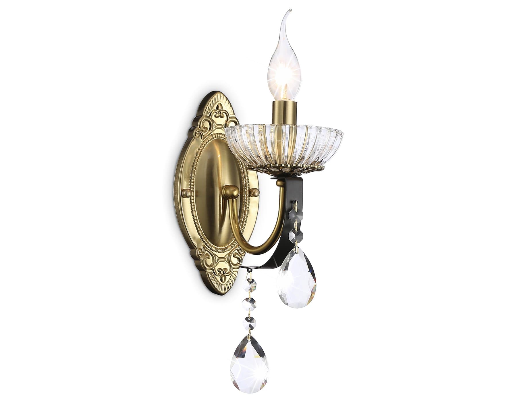 Ambrella Настенный светильник с хрусталем TR4954 BK/GD/CL черный/золото/прозрачный E14 max 40W 410*120*210