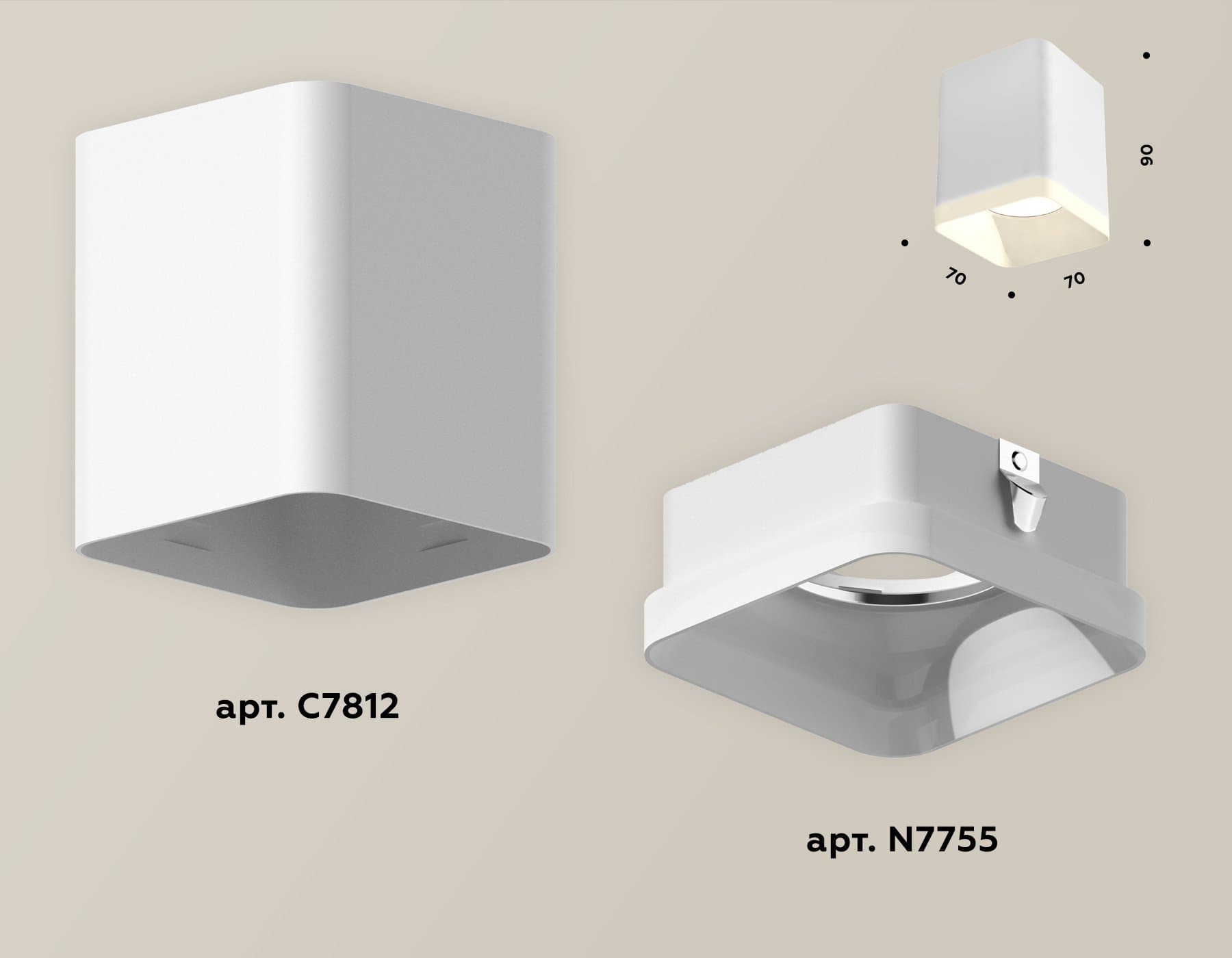 Ambrella Комплект накладного светильника с акрилом XS7812021 SWH/FR белый песок/белый матовый MR16 GU5.3 (C7812, N7755) — миниатюра 3