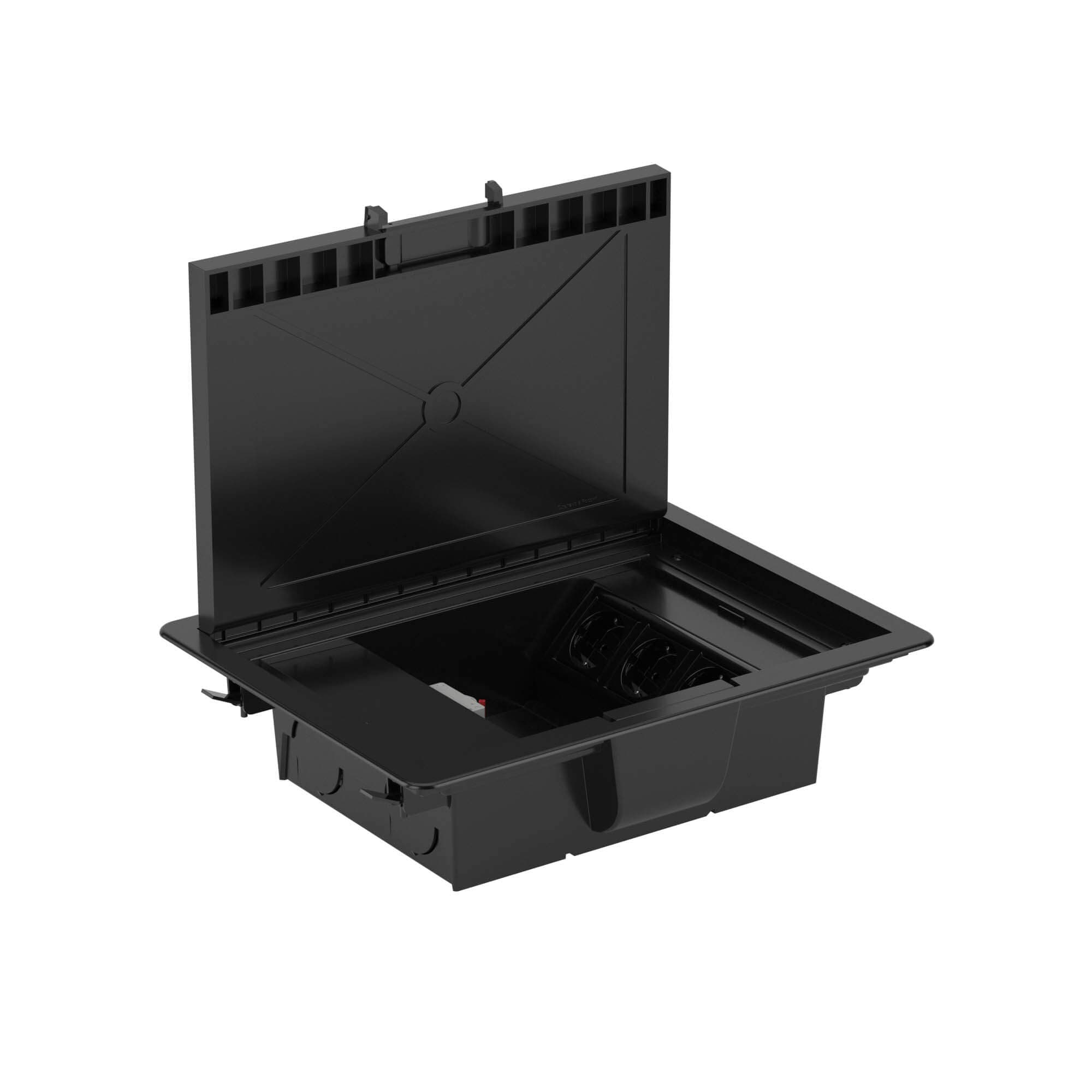 DKC Лючок напольный 12 мод, черный RAL 9005 — миниатюра 2