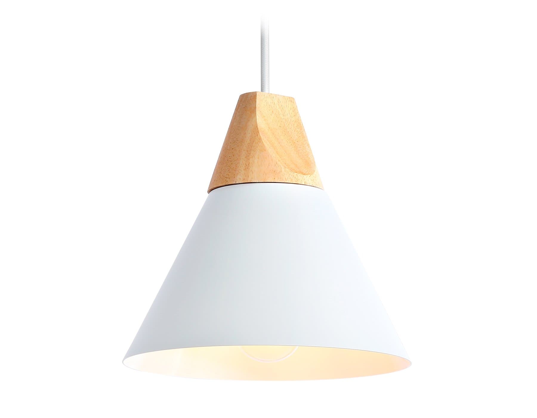 Ambrella Подвесной светильник в стиле лофт TR8195 WH/LW белый/светлое дерево E27 max 40W D230*935
