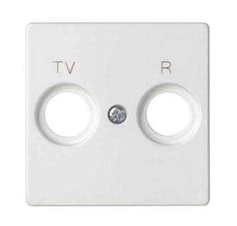 Simon S82 Concept Матовый белый, Накладка для розетки R-TV+SAT с пиктограммой "TV R" 8200053-090