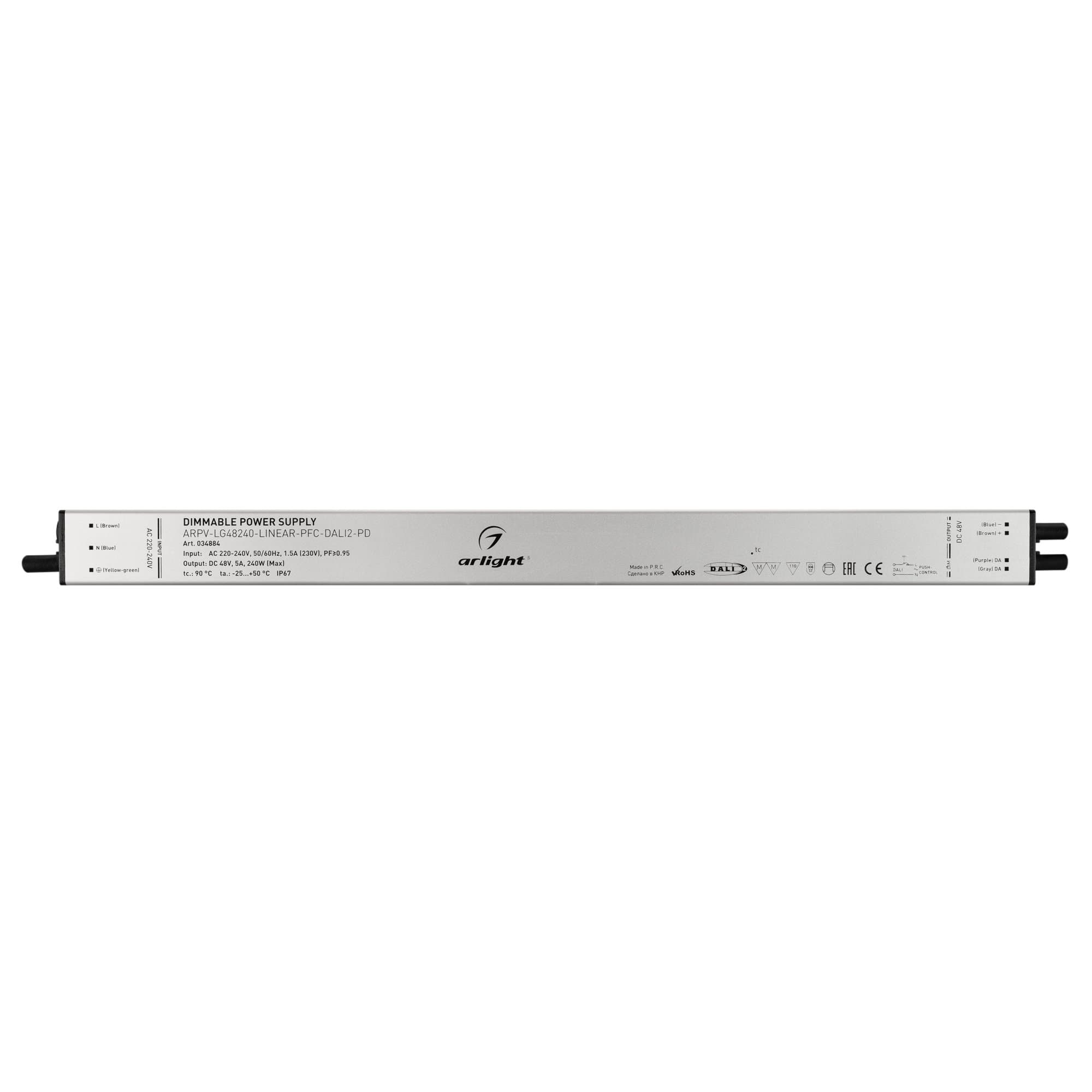 Arlight Блок питания ARPV-LG48240-LINEAR-PFC-DALI2-PD (48V, 5A, 240W) (IP67 Металл, 5 лет) 034884 — миниатюра 2