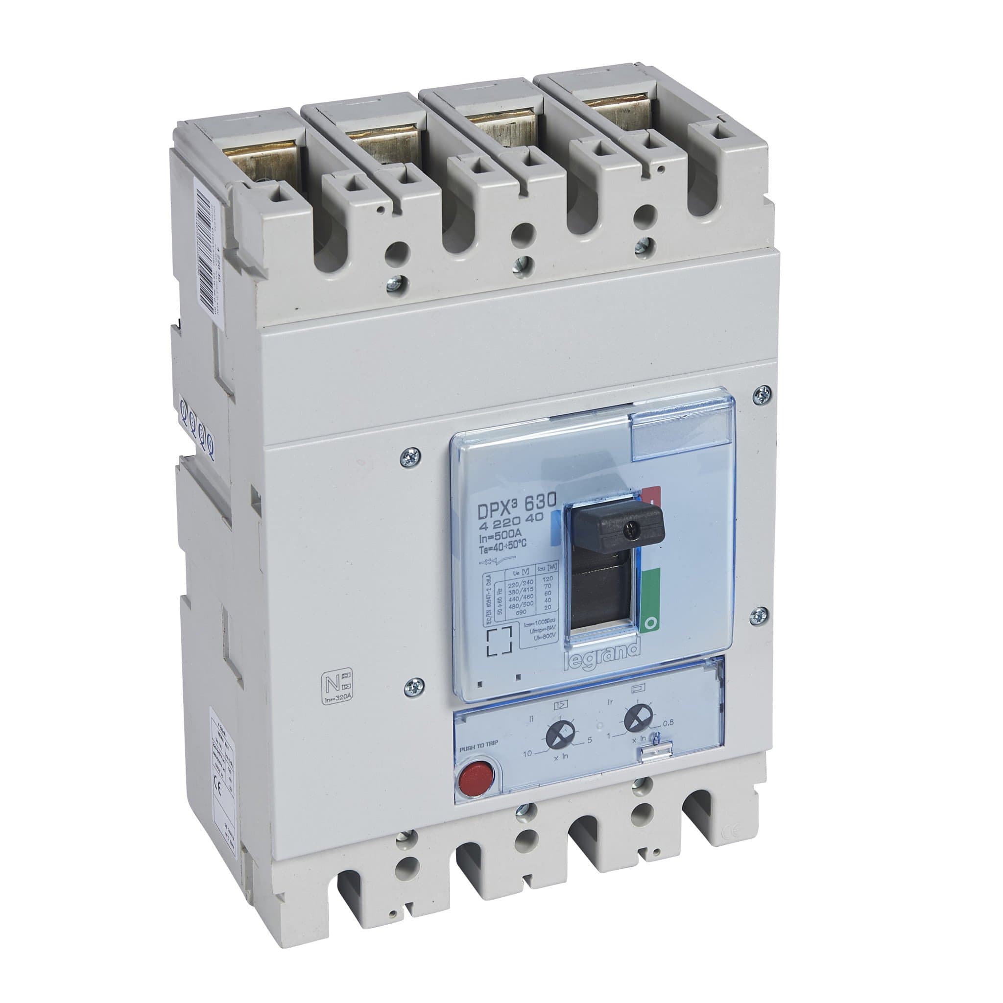 Legrand DPX3 630 Автоматический выключатель 3P+N/2 500А 70kA/термомагн.расц. 422040
