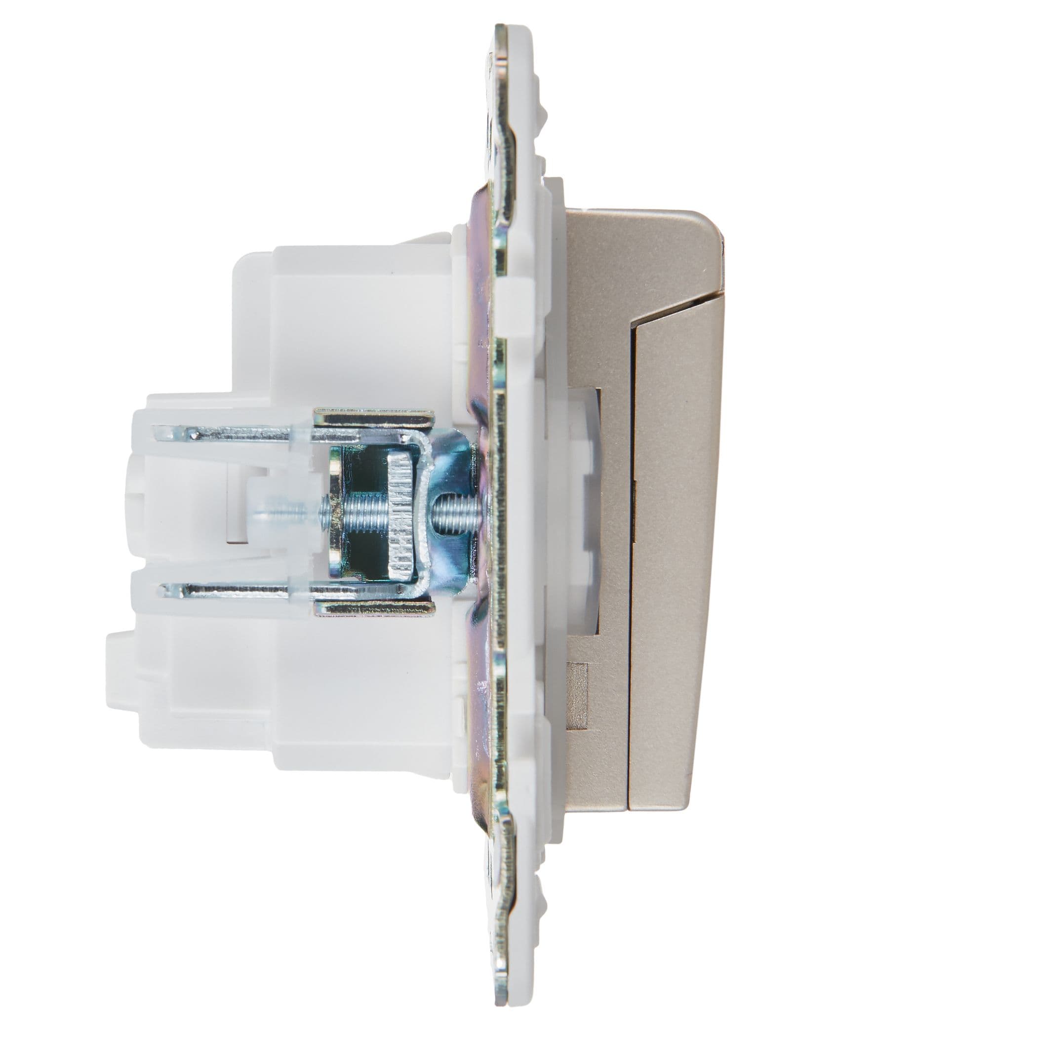 IEK SKANDY Шампань Розетка с/з с защитными шторками и крышкой 16А IP44 SK-R11Sh — миниатюра 4