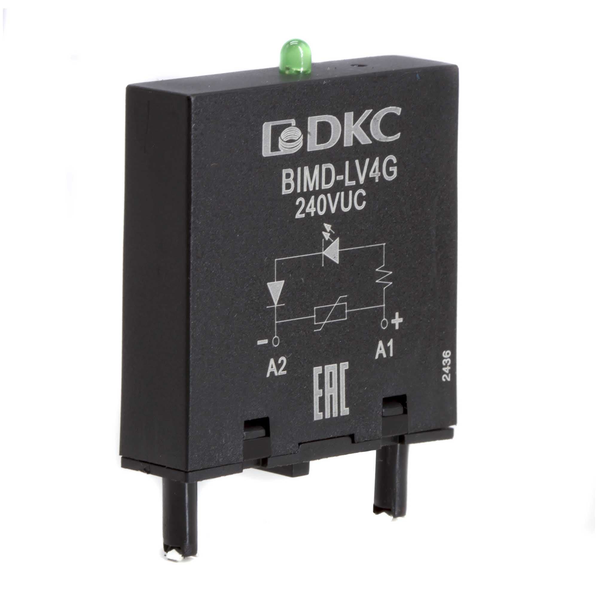 DKC Модуль индикации и защиты, LED зелёный+Варистор (A1+), 240V AC/DC — миниатюра 1