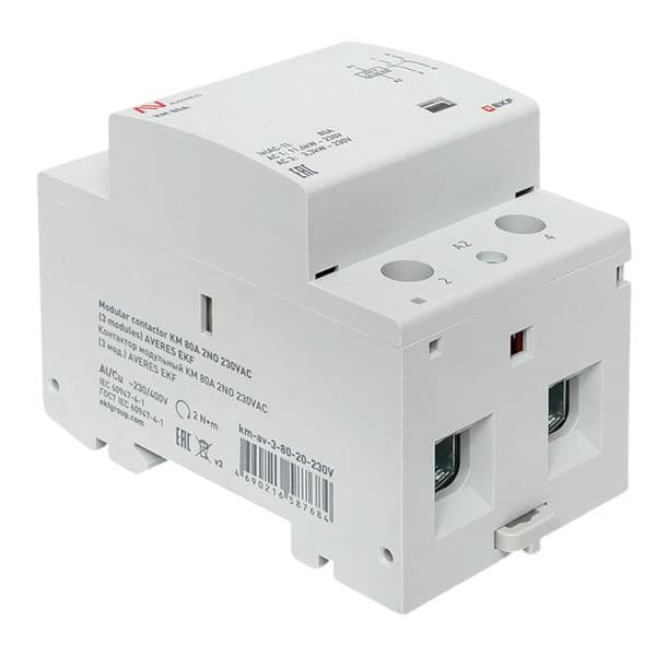 EKF Контактор модульный КМ 80А 2NO 230В АС (3 мод.) AVERES — миниатюра 9