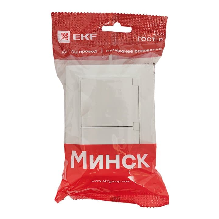 EKF Basic Минск Белый Розетка 2-ая с/з, со шторками и крышкой, 16А, IP44, СП — миниатюра 8