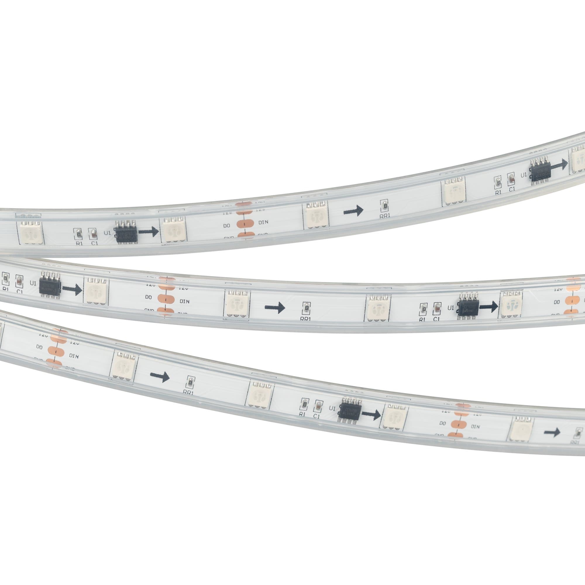 Arlight Лента герметичная SPI-P-B30-12mm 12V RGB-PX3 (7.2W/m, IP66, 5060, 5m) (Закрытый, IP66) 026370(3) — миниатюра 2