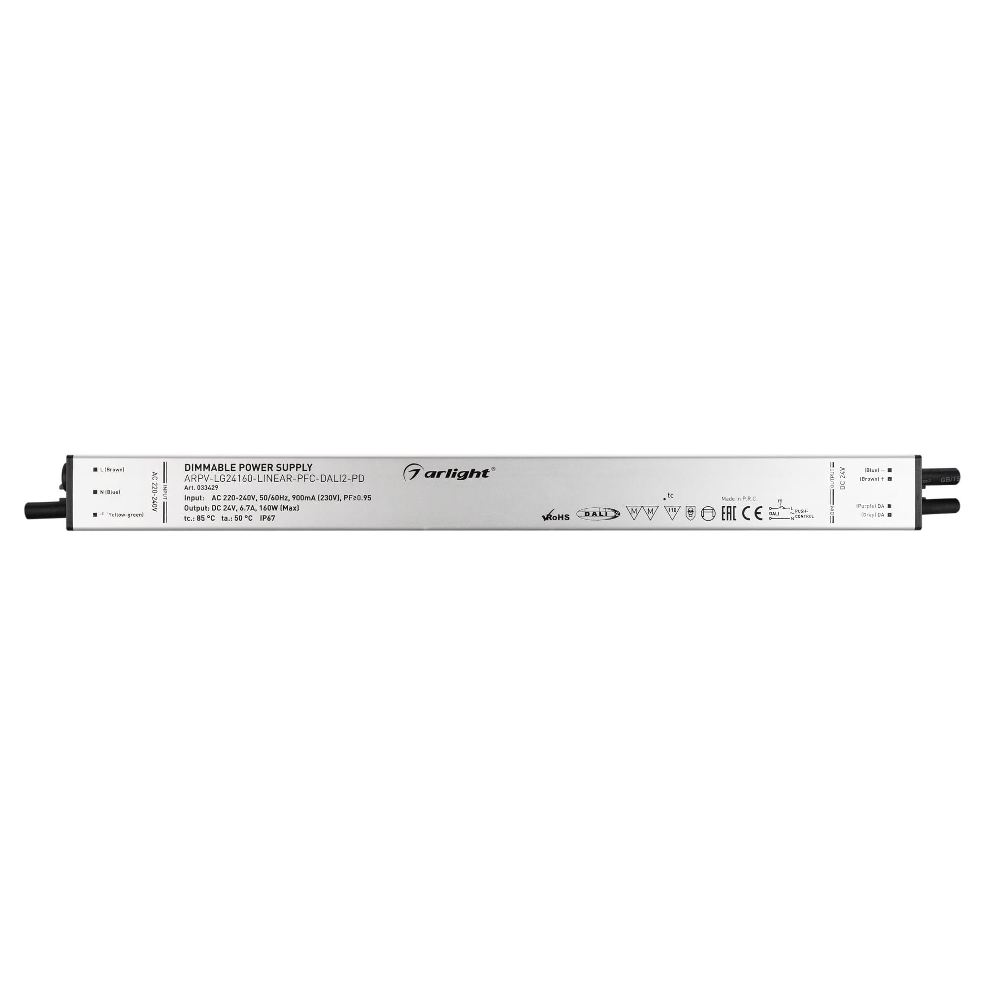 Arlight Блок питания ARPV-LG24160-LINEAR-PFC-DALI2-PD (24V, 6.7A, 160W) (IP67 Металл, 5 лет) 033429 — миниатюра 2
