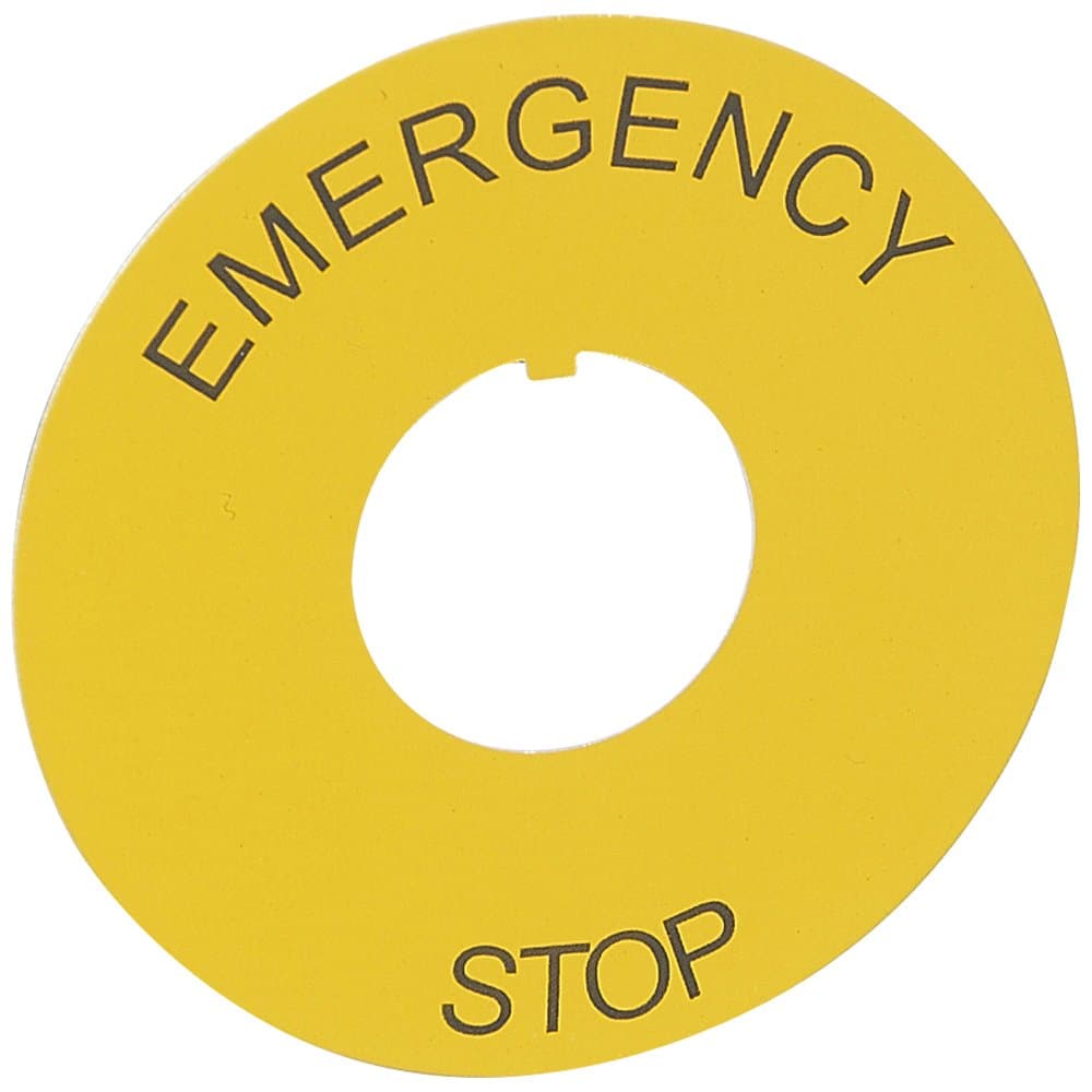 Legrand Osmoz этикетка, круг 60мм желтый, "EMERGENCY STOP" надпись 024176