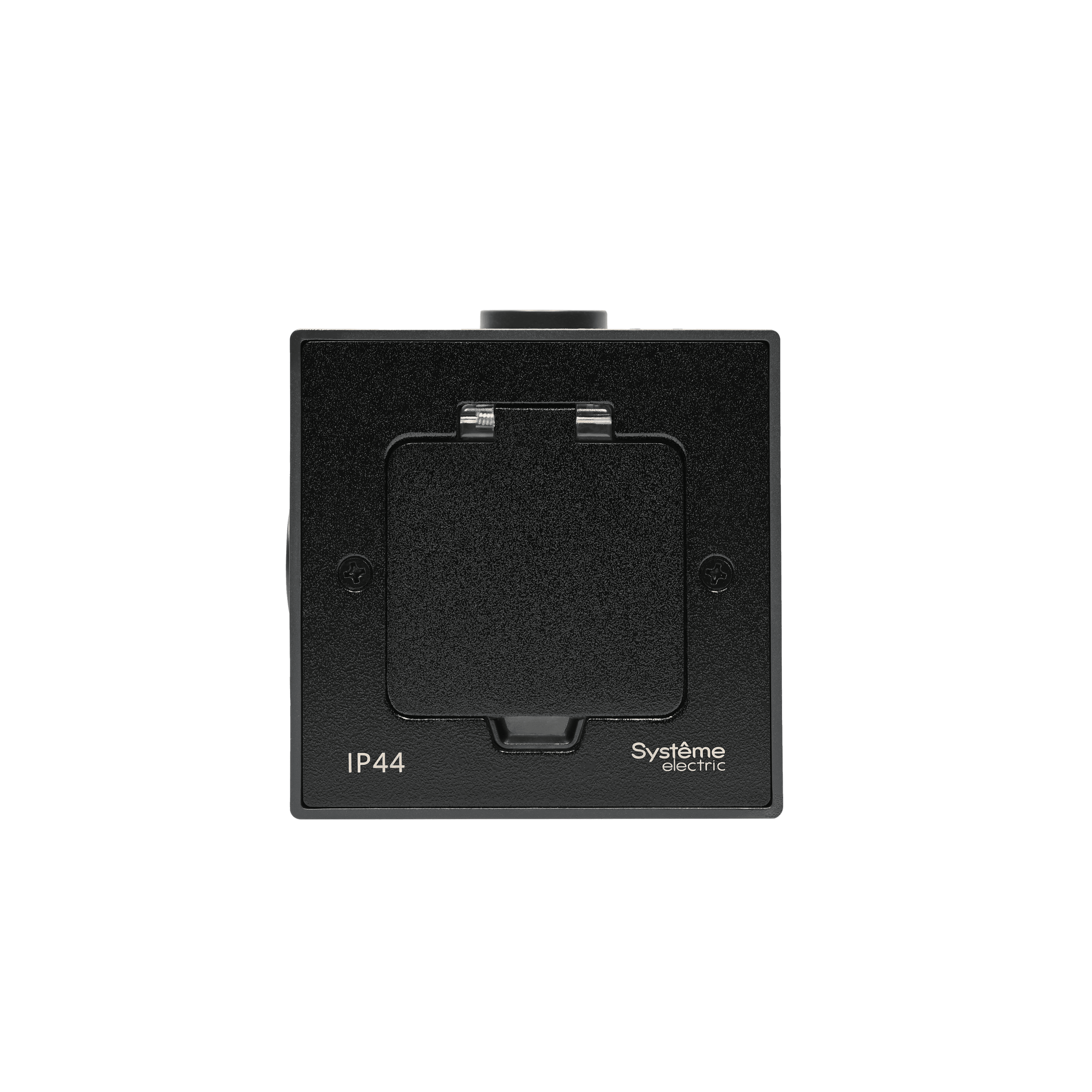 Systeme Elecrtic MultiDesk Чёрный матовый Лючок на 2 модуля IP44 с монтажной коробкой для бетонных полов , тип MDK20 — миниатюра 3